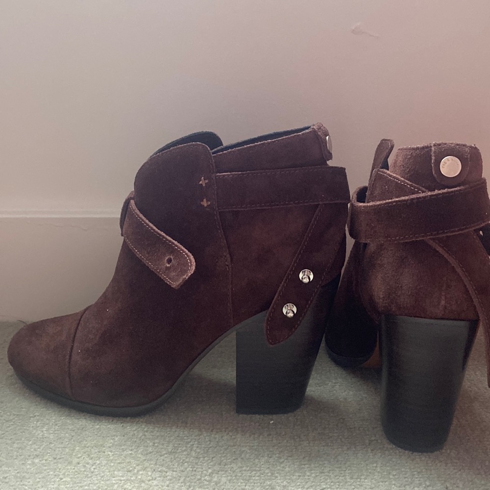 Chocolate brown brand new never worn rag and bone booties with box and package
